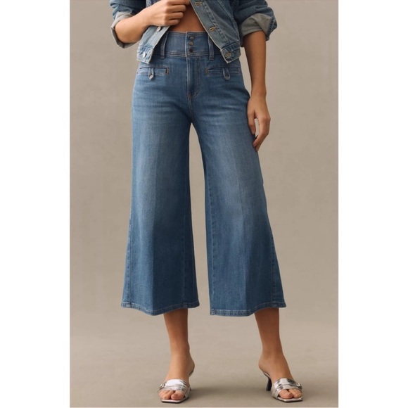 Pilcro Denim - Pilcro Wide Leg Crop Jeans Pants Anthropologie size 31